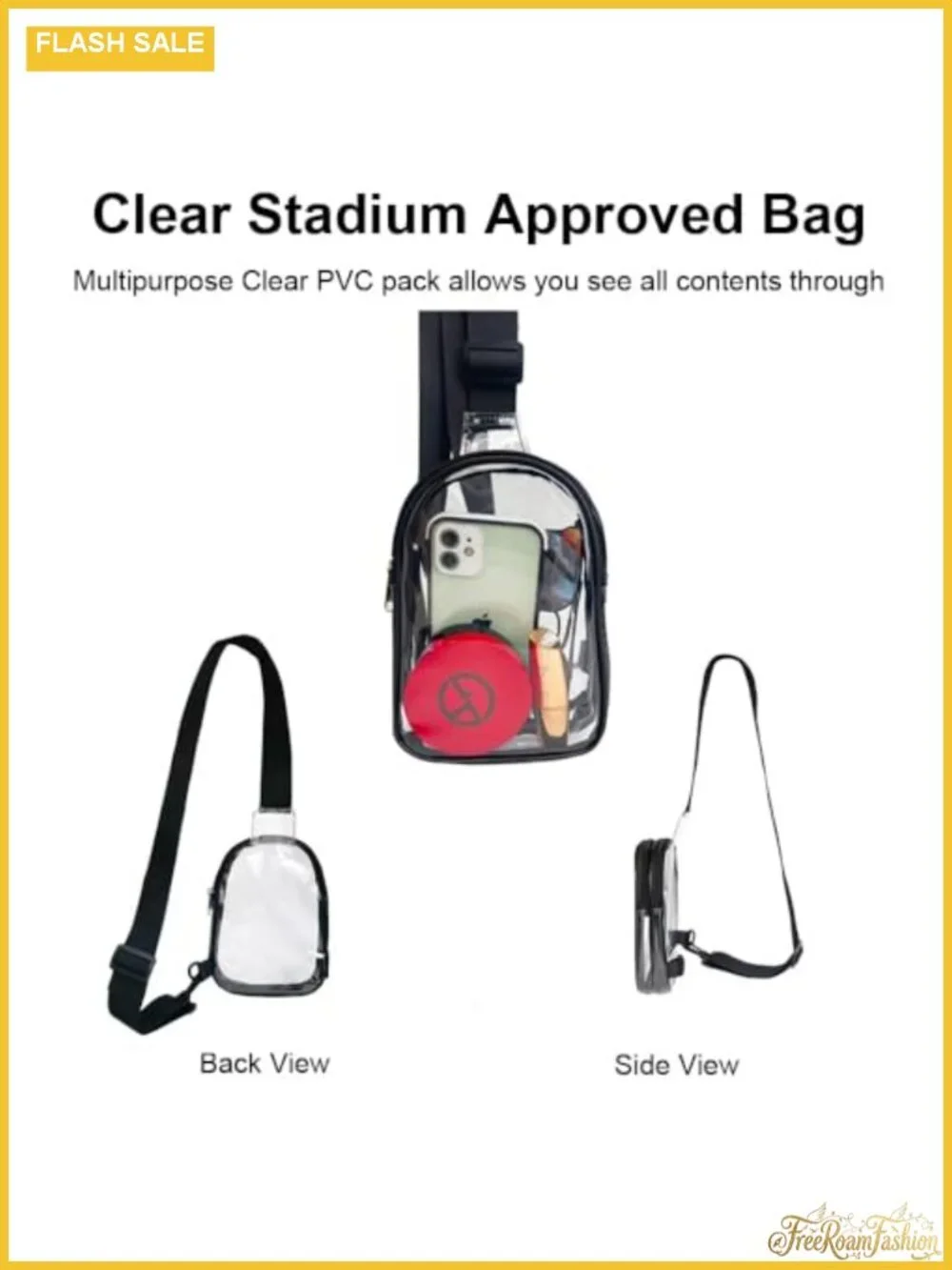 Clear Stadium Approved Sling Bag Crossbody Backpack
